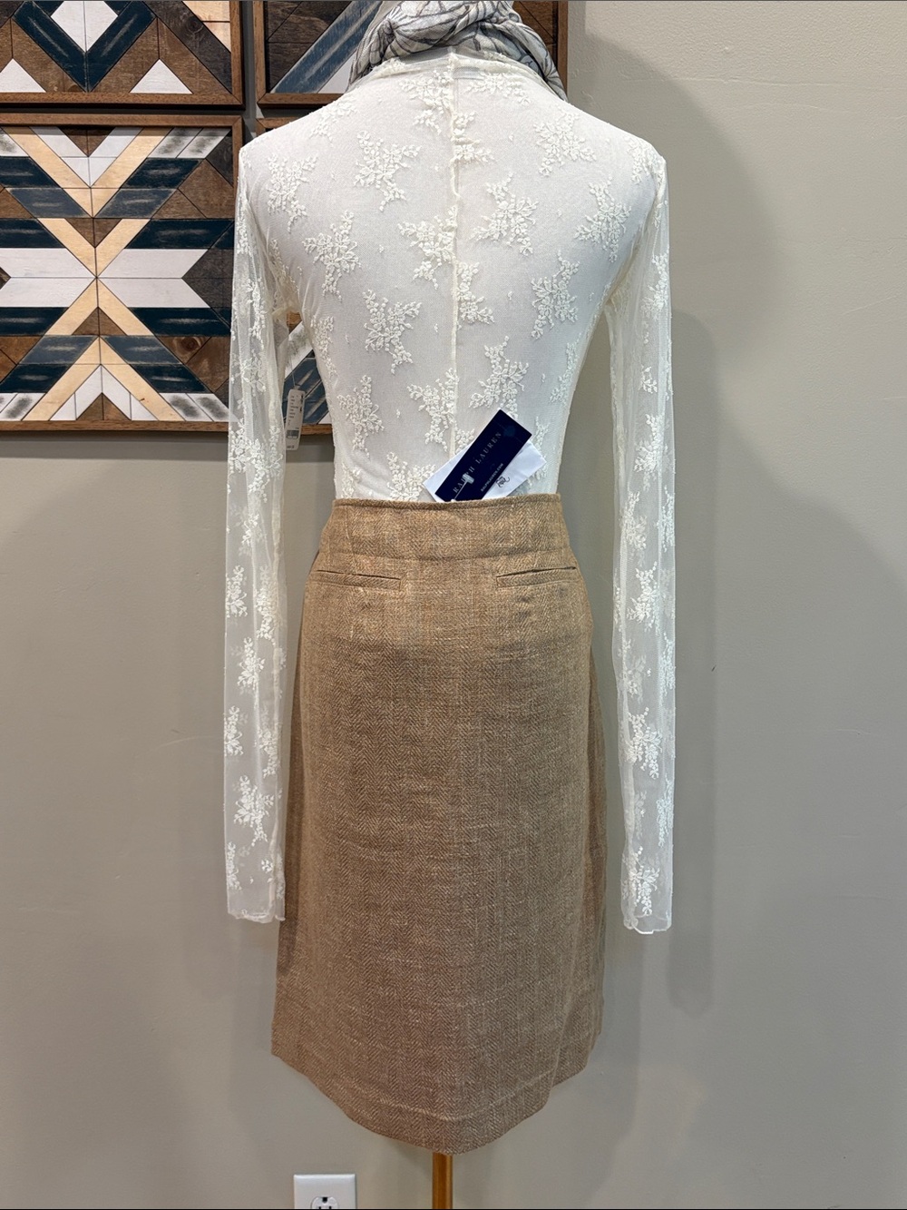 Vintage Ralph Lauren Blue Label Y2K Linen Skirt Button Detail size 6 NWT - Picture 5 of 14